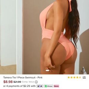 Fashion Nova Coral One-Piece Swimsuit
